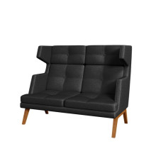 Двухместный диван с высокой спинкой Artis ART37350001 черная рогожка