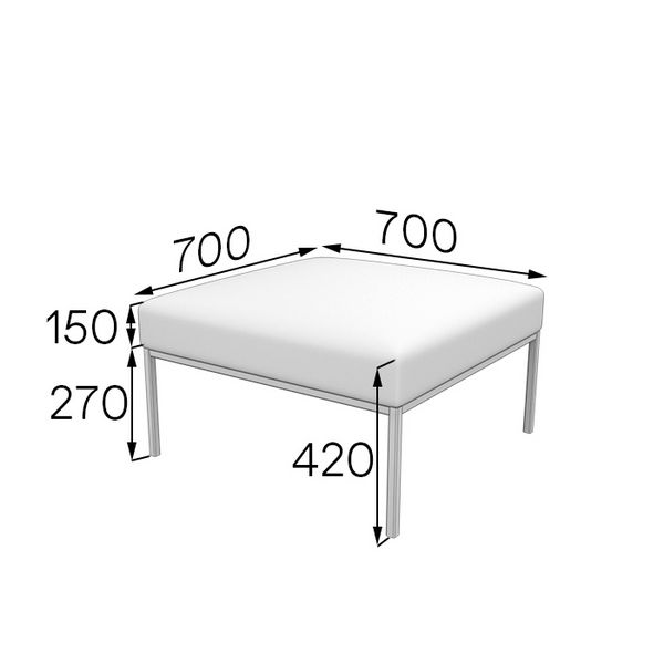 Пуф Астро Ap экокожа ecotex 3007, серый каркас