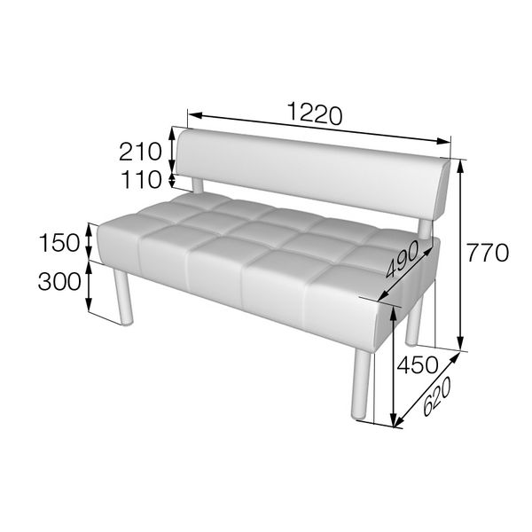 Модуль двухместный Бизнес Bu2 экокожа ecotex 3020