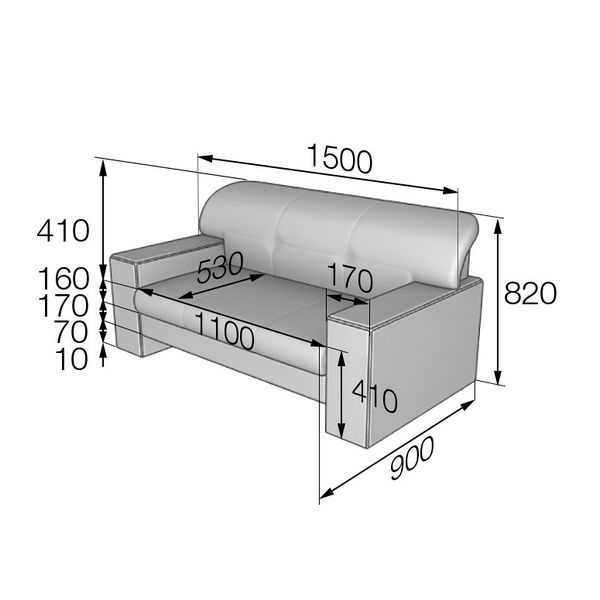 Диван двухместный Боссо B2 экокожа ecotex 3001