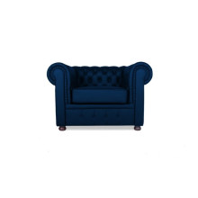 Кресло Честертон синяя экокожа