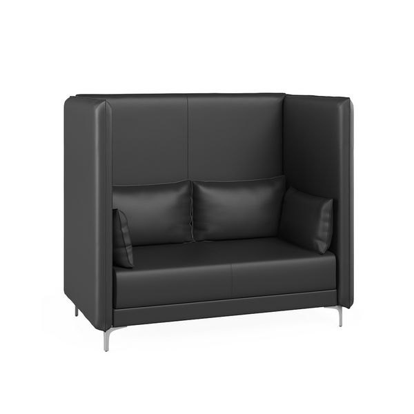 Двухместный диван высокий Lang LNG31921001 экокожа черная