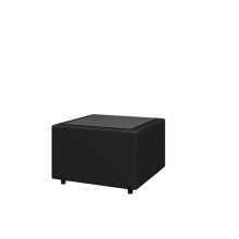 Стол квадратный, стекло Матрикс MT-2 экокожа domus black
