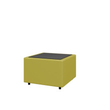 Стол квадратный, стекло Матрикс MT-2 экокожа domus lime