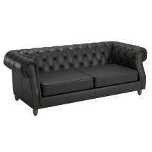 Трехместный диван Tudor TUD36730001 экокожа черная