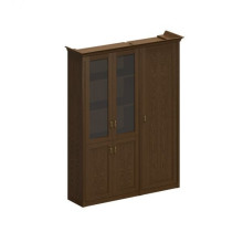 Шкаф высокий комбинированный, для одежды узкий + для документов со стеклянными дверями Perseo ПС 344 ДМ дуб мелвилл