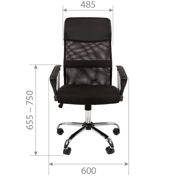 Кресло руководителя Chairman 610N черная ткань, сетка, экокожа