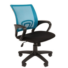 Офисное кресло Chairman 696 BLACK голубая сетка, ткань черная