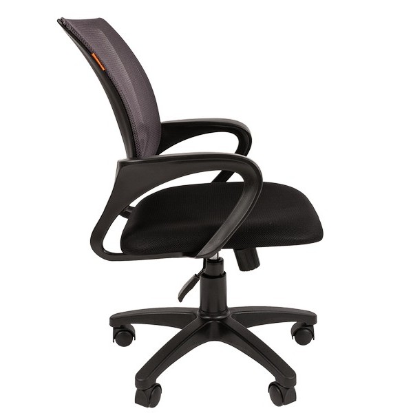 Офисное кресло Chairman 696 BLACK серая сетка, ткань черная