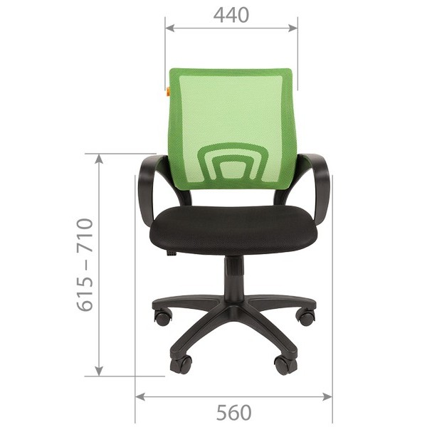 Офисное кресло Chairman 696 BLACK зеленая сетка, ткань черная