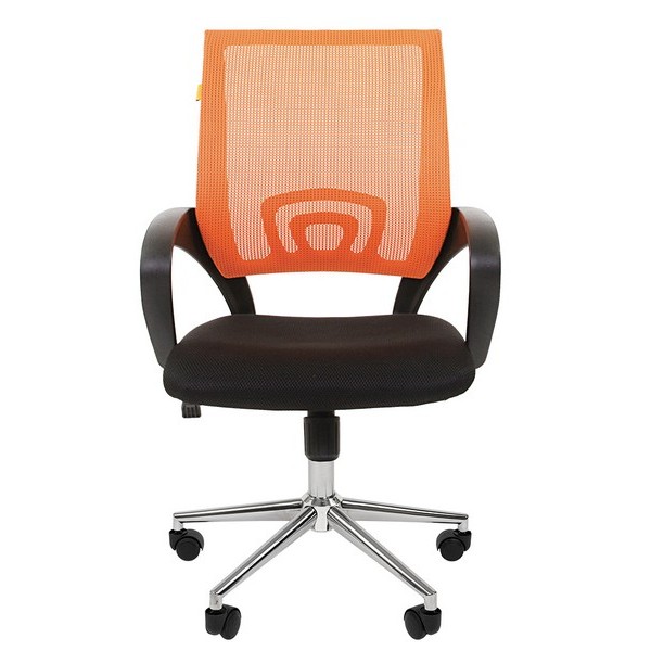 Офисное кресло Chairman 696 CHROME оранжевая сетка, ткань черная