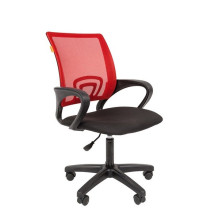 Офисное кресло Chairman 696 LT красная сетка, ткань черная