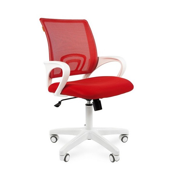 Офисное кресло Chairman 696 WHITE красная ткань, сетка