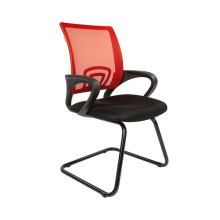 Конференц-кресло Chairman 696V красная сетка, черная ткань