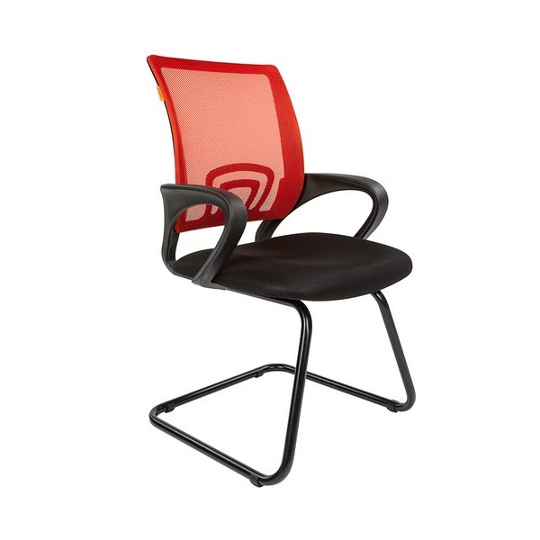 Конференц-кресло Chairman 696V красная сетка, черная ткань