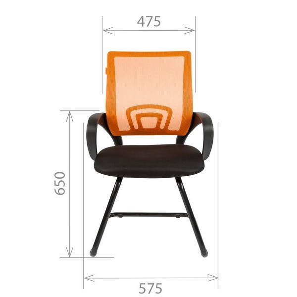 Конференц-кресло Chairman 696V оранжевая сетка, черная ткань