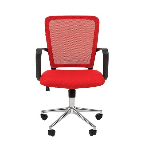 Офисное кресло Chairman 698 CHROME красная ткань, сетка