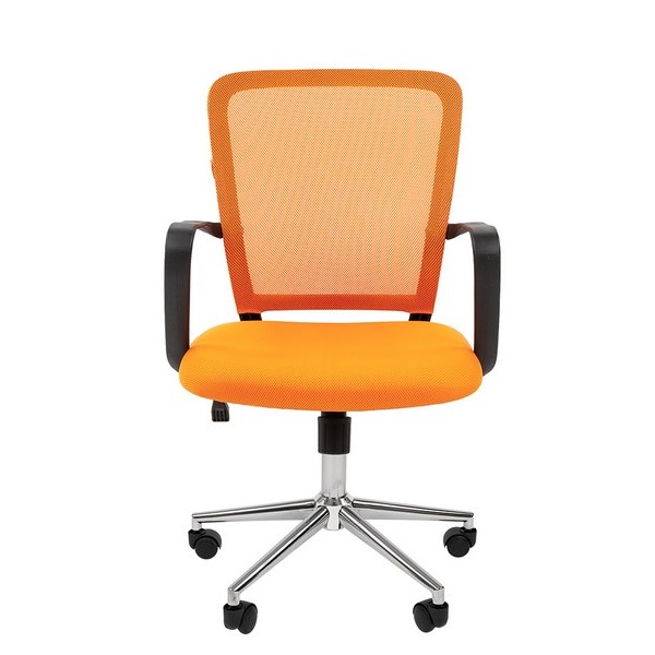 Офисное кресло Chairman 698 CHROME оранжевая ткань, сетка