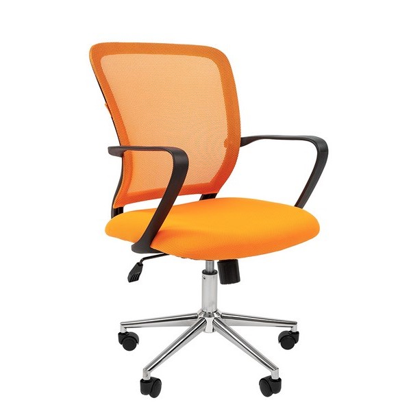 Офисное кресло Chairman 698 CHROME оранжевая ткань, сетка