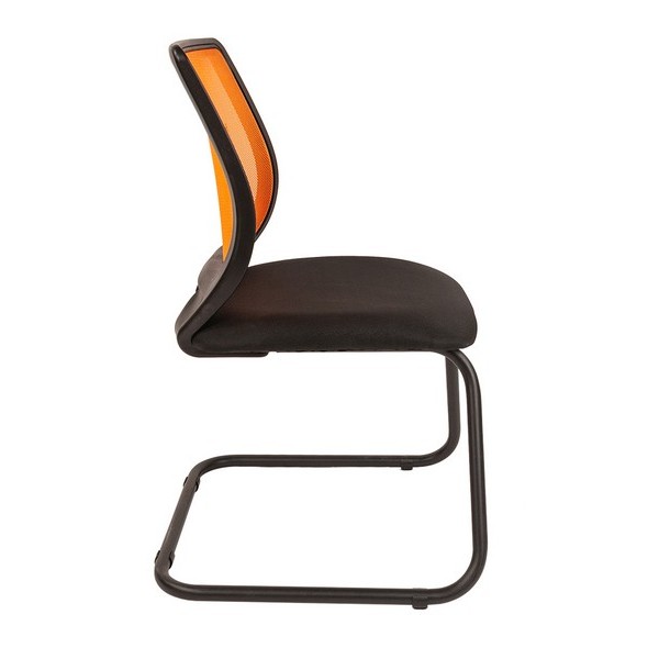 Конференц-кресло Chairman 699V оранжевая сетка, черная ткань