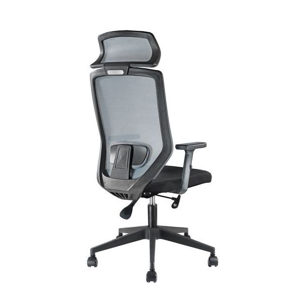 Кресло Riva Chair Bronte A755 Luxe черная ткань, серая сетка