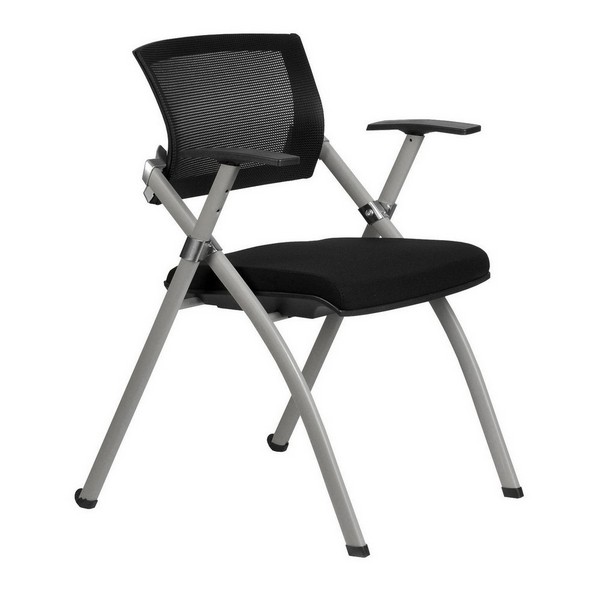 Стул складной Riva Chair 462E черная сетка, черная ткань