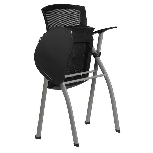 Стул складной Riva Chair Click 462TE черная сетка, черная ткань