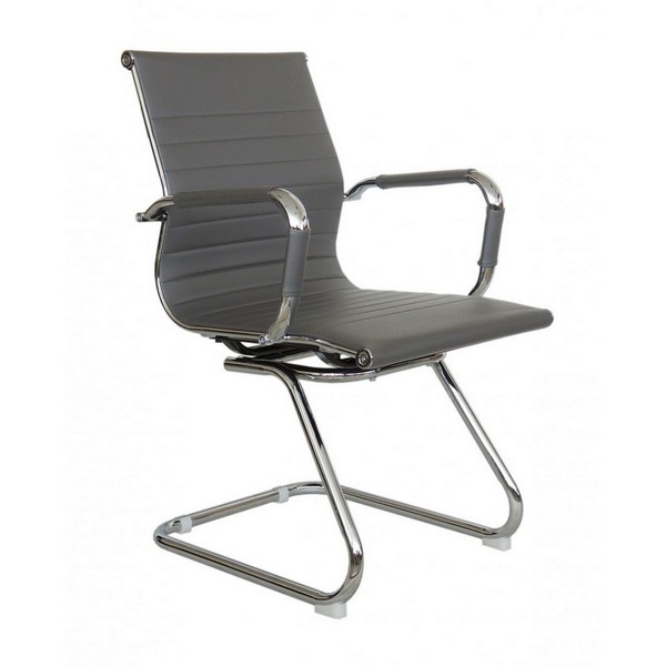 Конференц-кресло Riva Chair 6002-3E серая экокожа