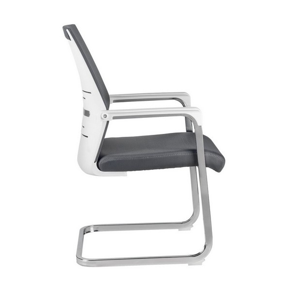 Конференц-кресло Riva Chair Like D819 серая сетка, белый пластик