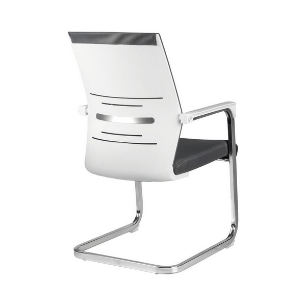 Конференц-кресло Riva Chair D819 серая сетка, белый пластик