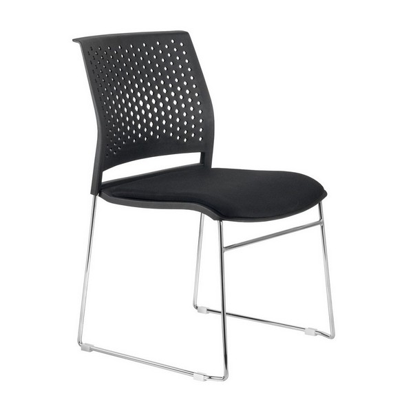 Конференц-кресло Riva Chair D918B черный пластик, черная ткань