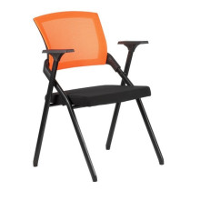Стул складной Riva Chair M2001 оранжевая сетка, черная ткань