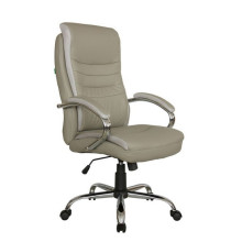 Кресло руководителя Riva Chair 9131 серо-бежевая экокожа
