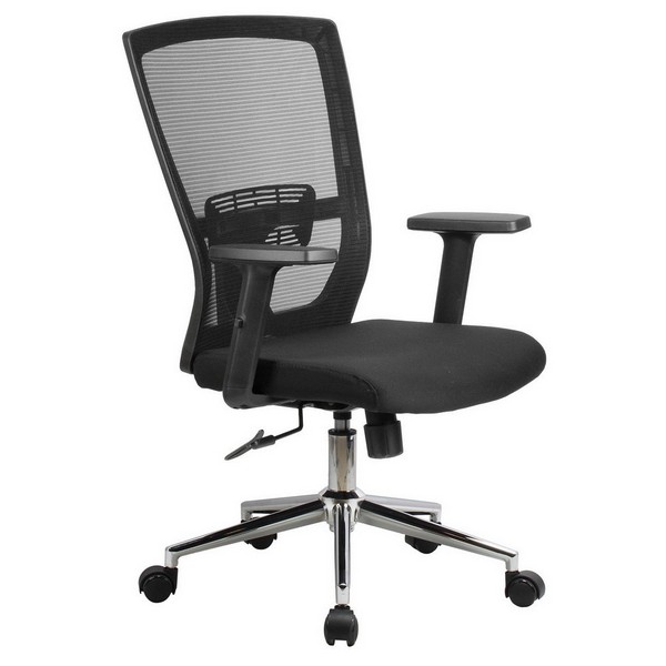 Офисное кресло Riva Chair 831E черная сетка, черная ткань