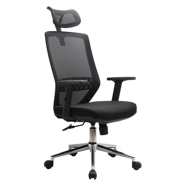 Офисное кресло Riva Chair 833 H черная сетка, черная ткань