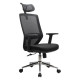 Офисное кресло Riva Chair 833 H черная сетка, черная ткань