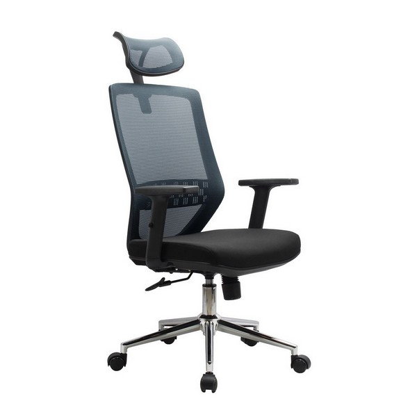 Офисное кресло Riva Chair 833 H серая сетка, черная ткань