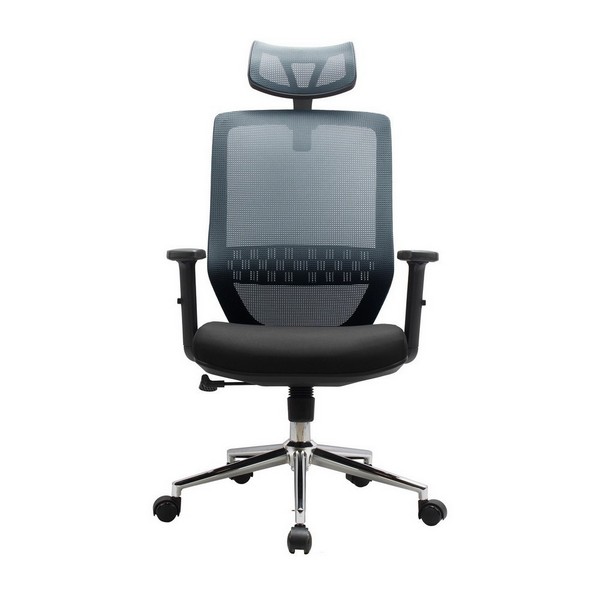 Офисное кресло Riva Chair 833 H серая сетка, черная ткань