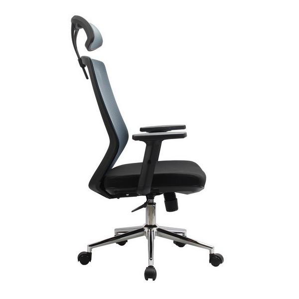 Кресло Riva Chair Alt 833H серая сетка, черная ткань