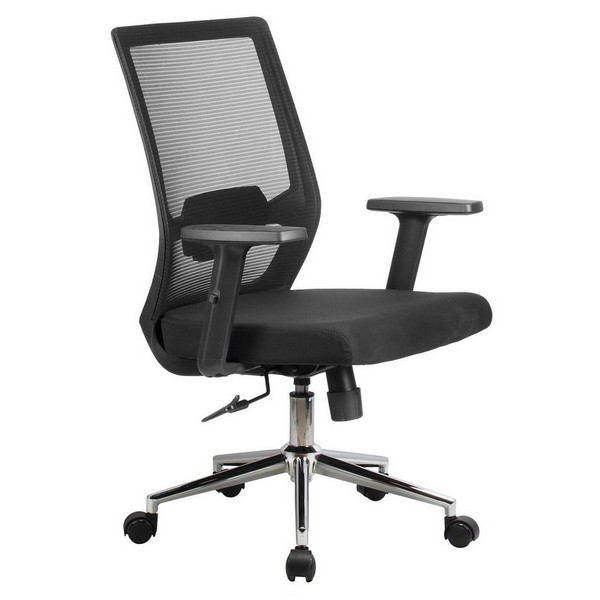 Офисное кресло Riva Chair 851E черная сетка, черная ткань