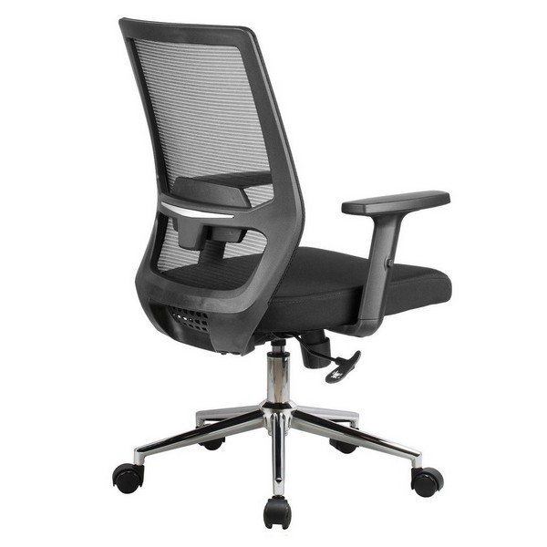 Офисное кресло Riva Chair 851E черная сетка, черная ткань