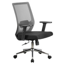 Офисное кресло Riva Chair 851E серая сетка, черная ткань