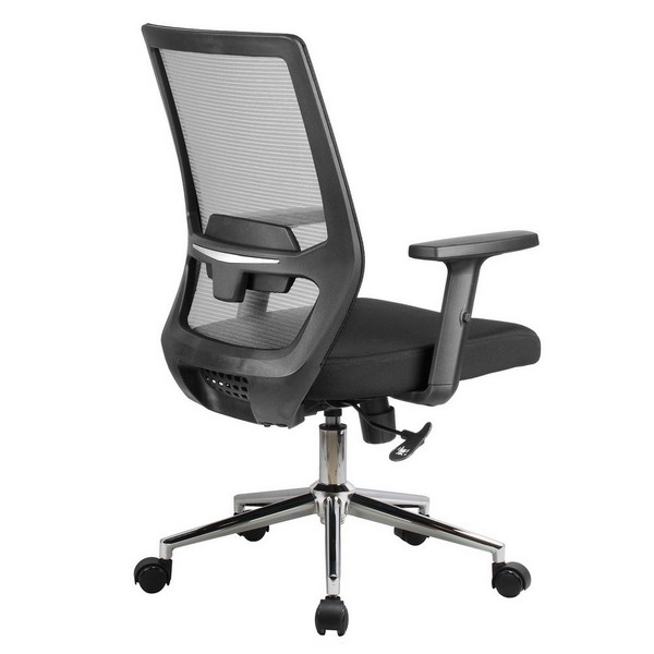 Офисное кресло Riva Chair 851E серая сетка, черная ткань
