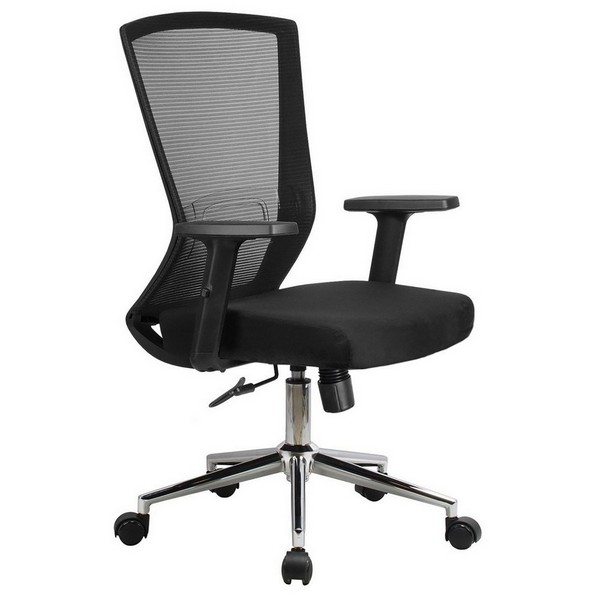 Офисное кресло Riva Chair 871E черная сетка, черная ткань