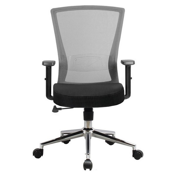 Офисное кресло Riva Chair 871E серая сетка, черная ткань