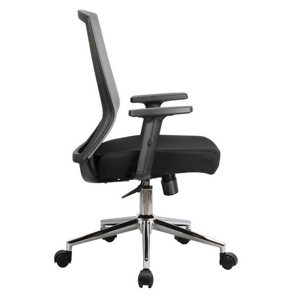 Офисное кресло Riva Chair 871E серая сетка, черная ткань