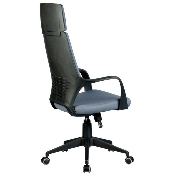 Офисное кресло Riva Chair 8989 серая ткань, черный пластик