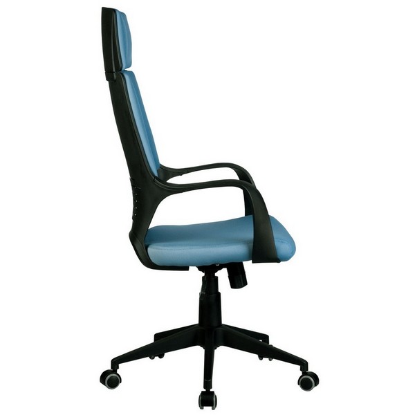 Офисное кресло Riva Chair 8989 синяя ткань, черный пластик