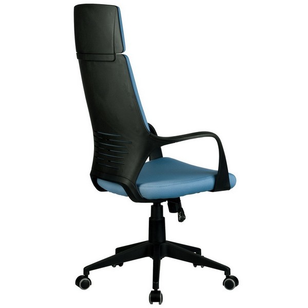 Офисное кресло Riva Chair 8989 синяя ткань, черный пластик