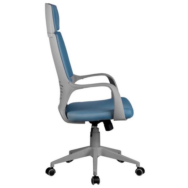 Офисное кресло Riva Chair 8989 синяя ткань, серый пластик